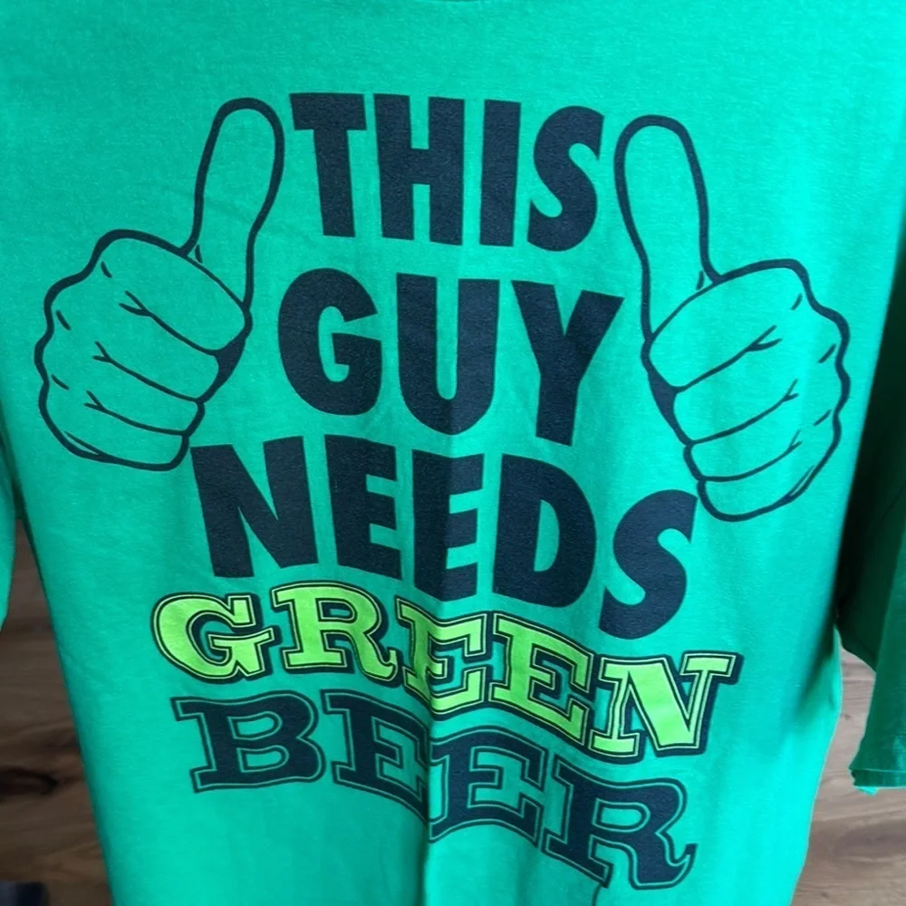 Gildan Green Short Sleeve Tee with Humorous Graphic